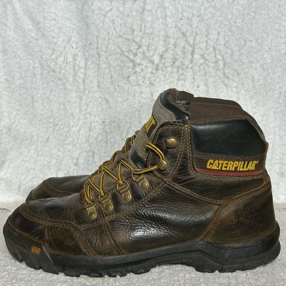 Caterpillar Mens Outline Leather Soft Toe ASTM F2892-17 Work Boots SZ US 10.5 - Picture 2 of 12
